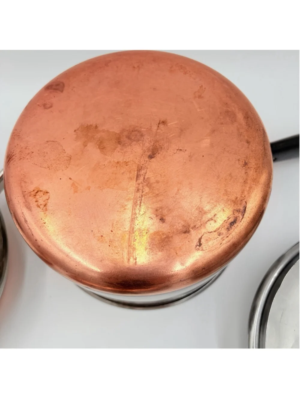 REVERE WARE Copper Clad 5 Pc Cookware Set 10” 7” Skillets Saucepan Lids